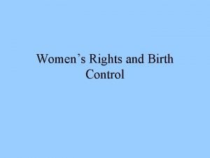 Womens Rights and Birth Control Birth Rates 1800