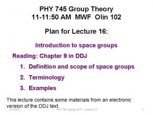 PHY 745 Group Theory 11 11 50 AM