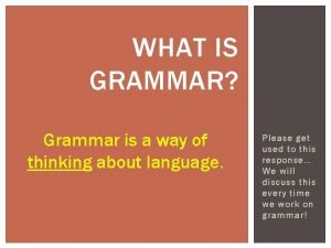What is grammar in english