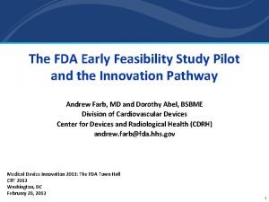 Fda early feasibility study