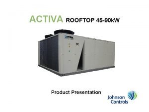 ACTIVA ROOFTOP 45 90 k W Product Presentation