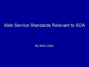 Web service standards