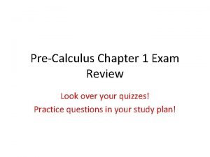 Precalculus honors chapter 1 test
