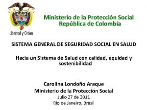 Ministerio de la Proteccin Social Repblica de Colombia