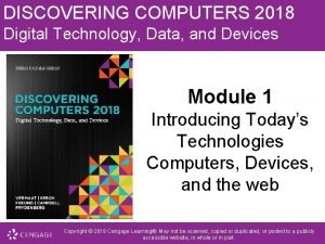 Discovering computers 2018 chapter 1 ppt