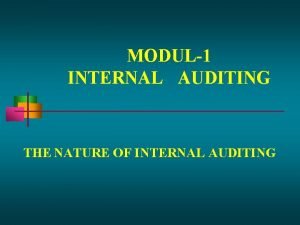 Evolusi audit internal Evolusi audit internal