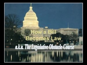 How a Bill Becomes Law A Bill v
