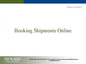 Booking Shipments Online The RK Logistics Group Phone