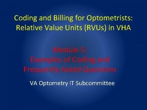 Optometry coding and billing