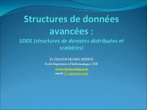 Structures de donnes avances SDDS structures de donnes