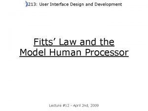 Fitts law user interface design