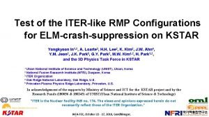 Test of the ITERlike RMP Configurations for ELMcrashsuppression