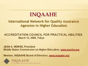 International network for quality assurance agencies