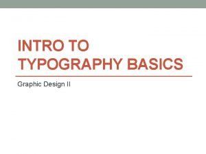 Intro to typography