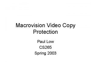 Vcr copy protection