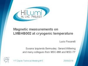 Magnetic measurements on LMBHB 002 at cryogenic temperature