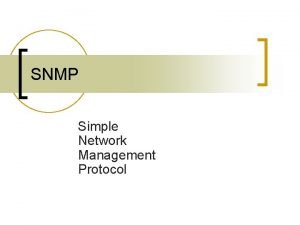 Short note on snmp Short note on snmp