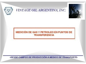 VINTAGE OIL ARGENTINA INC MEDICIN DE GAS Y