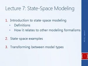 1 Introduction to statespace modeling Definitions How it