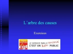 Larbre des causes Exercices Exercice 1 Scnario Comme