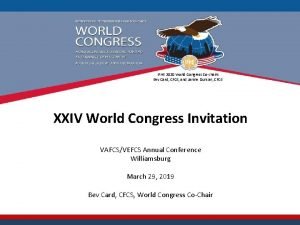 IFHE 2020 World Congress Cochairs Bev Card CFCS