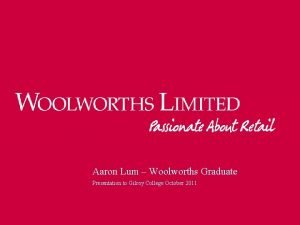 Woolworths graduate program