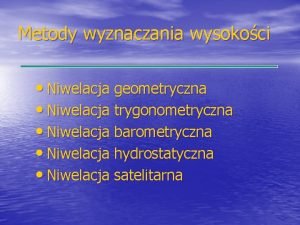 Niwelacja geometryczna