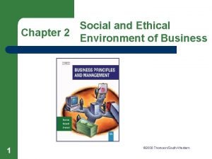 Chapter 2 social and ethical environment of business
