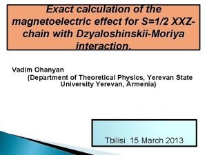 Exact calculation of the magnetoelectric effect for S12