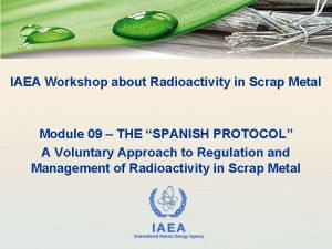 IAEA Workshop about Radioactivity in Scrap Metal Module