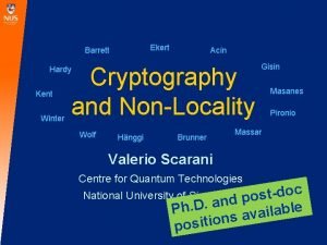 Ekert Barrett Hardy Kent Winter Acn Cryptography and