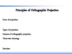 Orthographic projection types