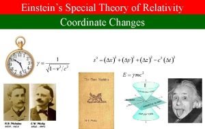 Einsteins Special Theory of Relativity Coordinate Changes A