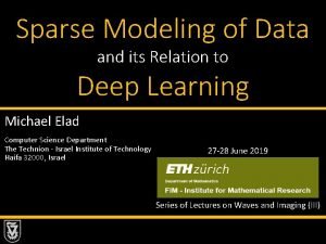 Sparse Modeling of Data and its Relation to