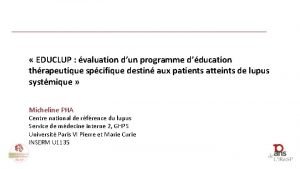 EDUCLUP valuation dun programme dducation thrapeutique spcifique destin