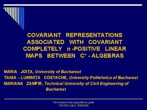 COVARIANT REPRESENTATIONS ASSOCIATED WITH COVARIANT COMPLETELY n POSITIVE