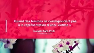 Quand des femmes ne correspondent pas la reprsentation