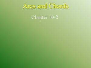 Arcs and Chords Chapter 10 2 Recognize major