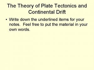 Continental drift