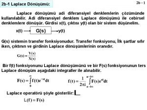 2 b1 Laplace Dnm Laplace dnm adi diferansiyel