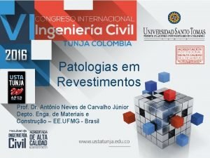 Patologias em Revestimentos Prof Dr Antnio Neves de