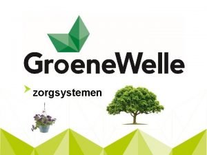 zorgsystemen Welkom Wat gaan we doen 13 30