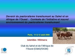 Pastoralisme au sahel