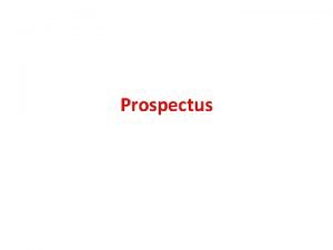Companies prospectus