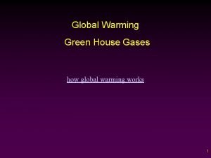 Global Warming Green House Gases how global warming