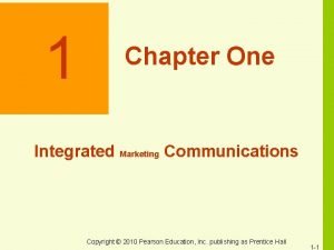 1 Chapter One Integrated Marketing Communications Copyright 2010