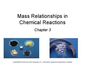 Mass Relationships in Chemical Reactions Chapter 3 Copyright