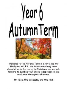 Welcome to the Autumn Term in Year 6