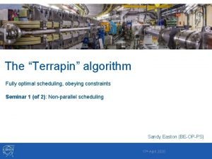 The Terrapin algorithm Fully optimal scheduling obeying constraints