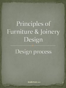 Principles of furniture design